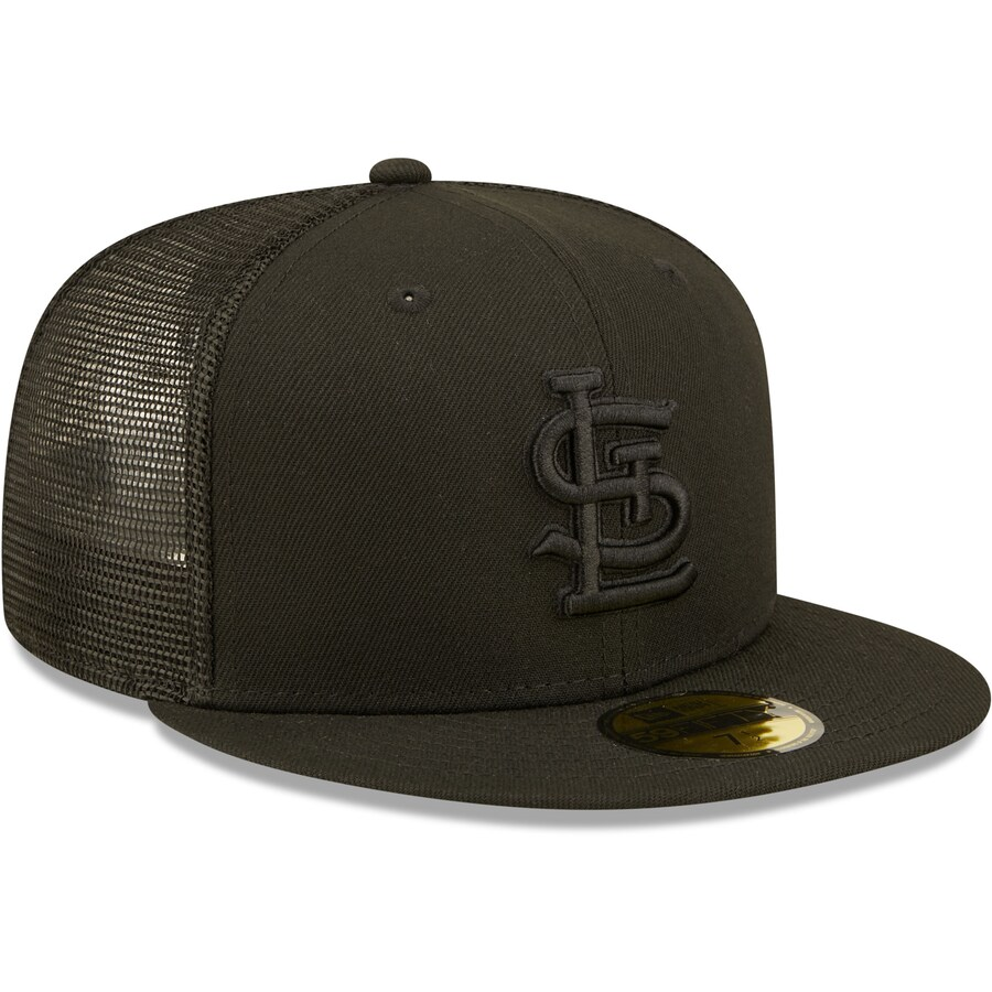 New Era St. Louis Cardinals Blackout Trucker 59FIFTY Fitted Hat