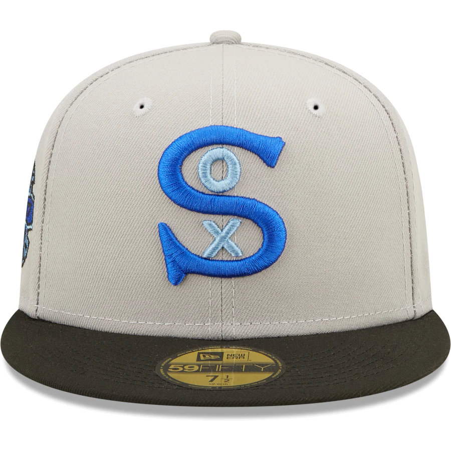 New Era Chicago White Sox 1917 World Series Comiskey Park Gray/Black Blue Undervisor 2022 59FIFTY Fitted Hat