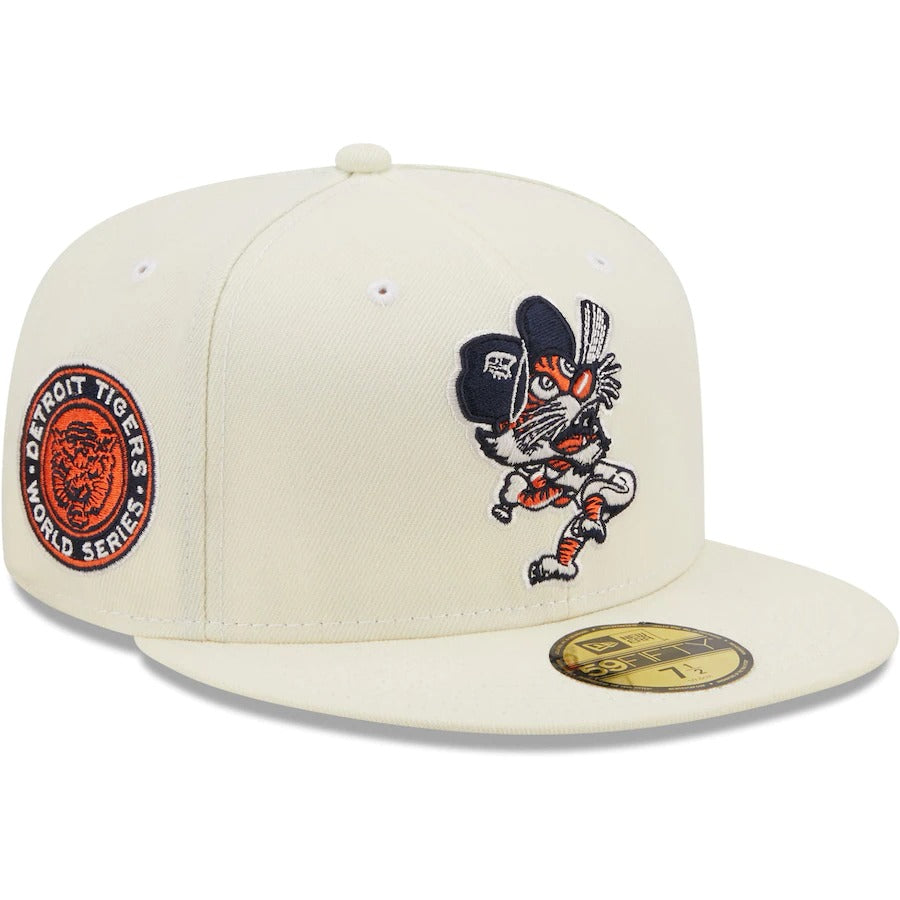 Detroit Tigers New Era Custom Cream MP5 Side Patch 59FIFTY Fitted Hat, 8 / Cream