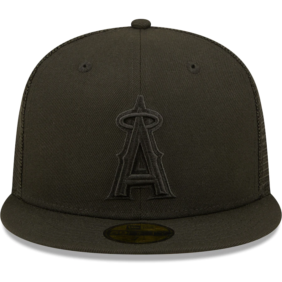 New Era Los Angeles Angels Blackout Trucker 59FIFTY Fitted Hat