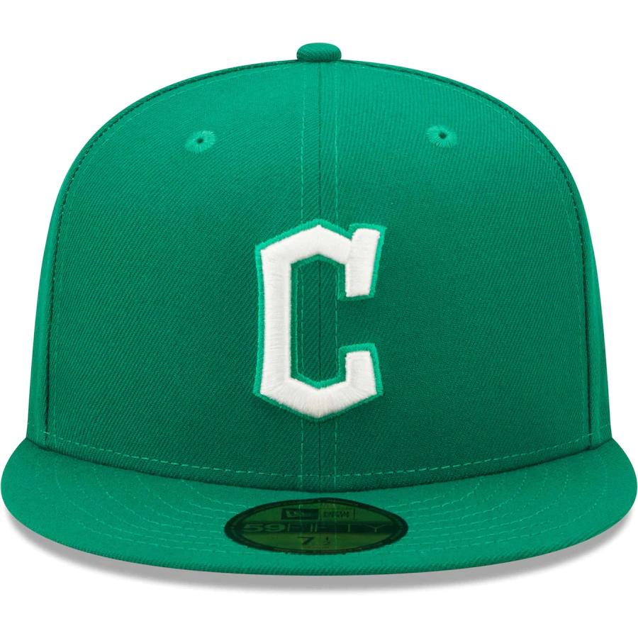 New Era Cleveland Guardians Kelly Green Logo White 59FIFTY Fitted Hat