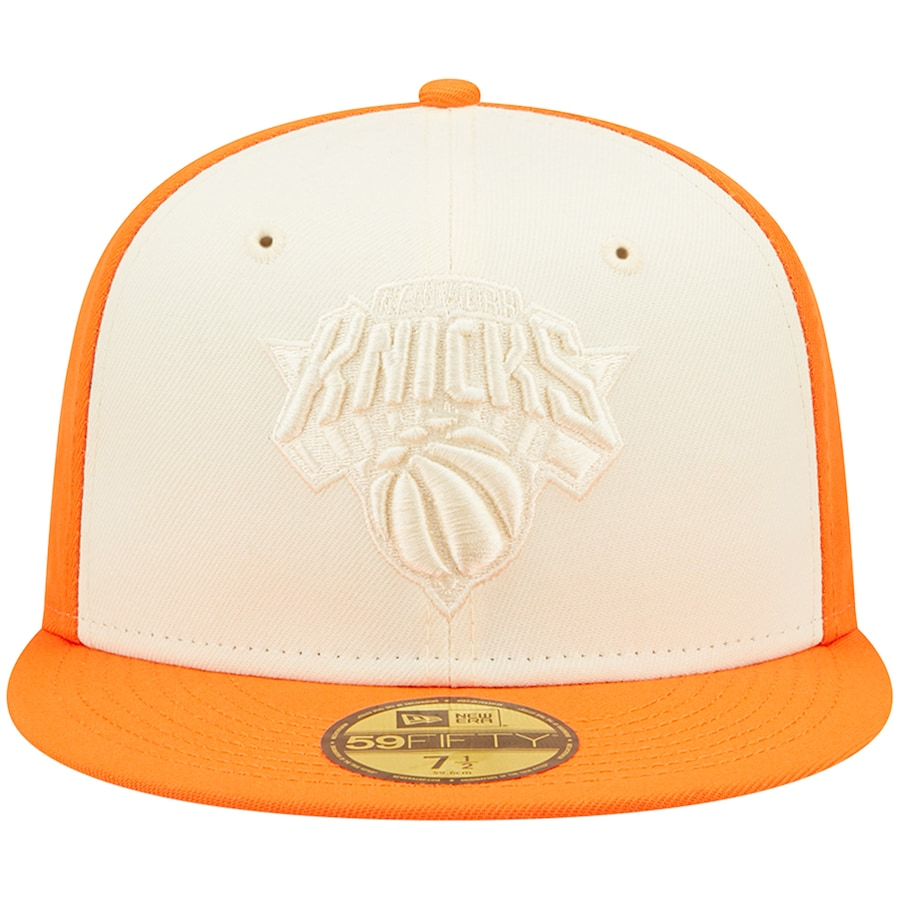 New Era New York Knicks Cream/Orange Cork Two-Tone 59FIFTY Fitted Hat