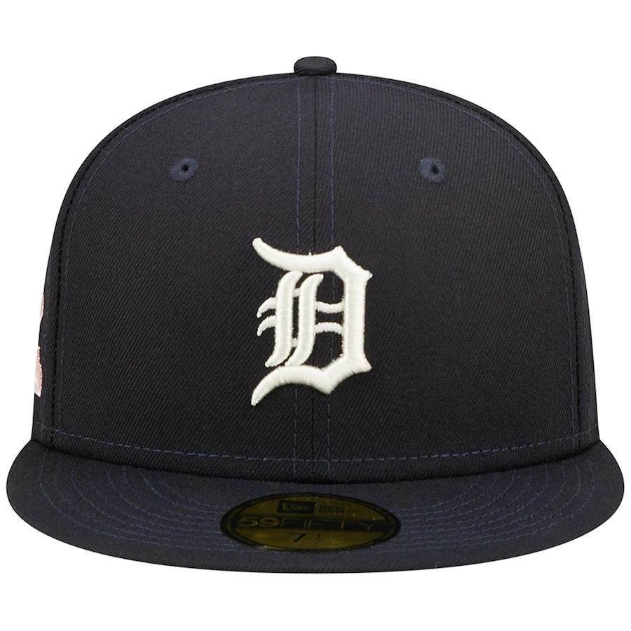 New Era Detroit Tigers Navy Pop Sweatband Undervisor 1984 MLB World Series Cooperstown Collection 59FIFTY Fitted Hat