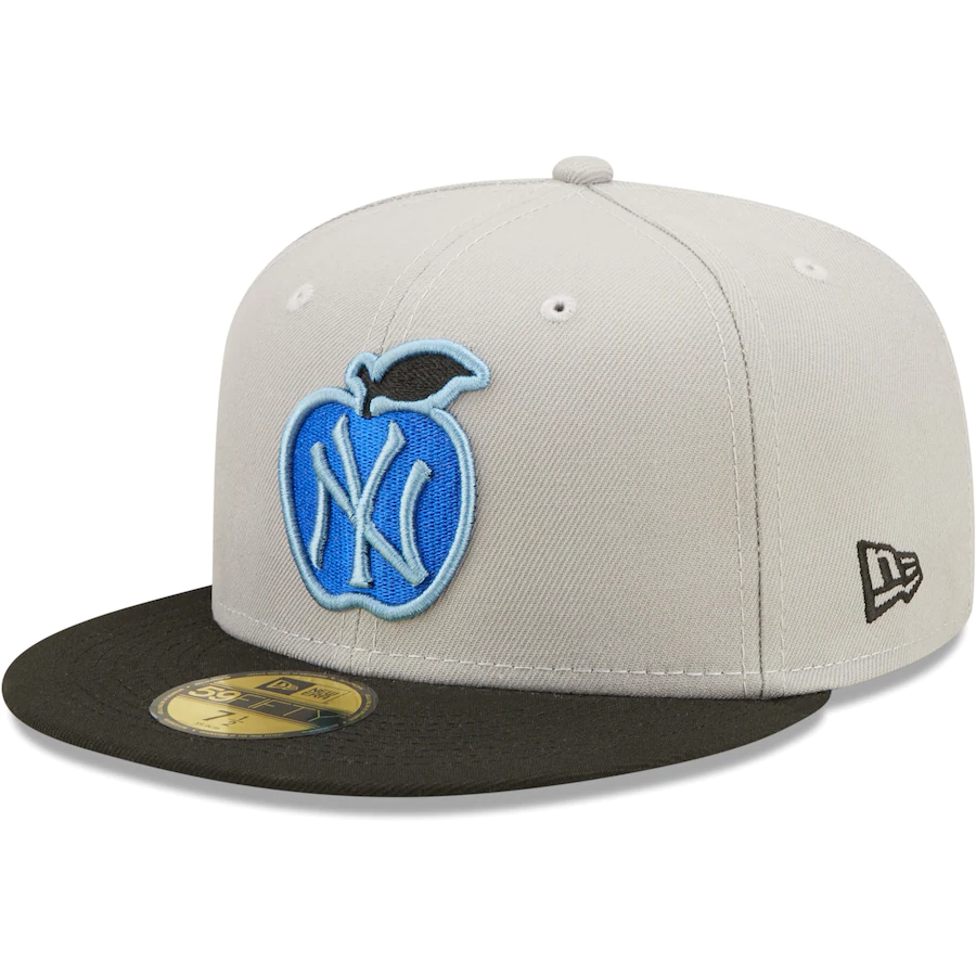 New Era New York Yankees 100th Anniversary Gray/Black Blue Undervisor 2022 59FIFTY Fitted Hat