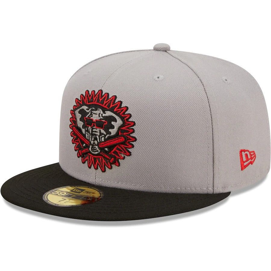 New Era Oakland Athletics Gray/Black 50th Anniversary Red Undervisor 59FIFTY Fitted Hat