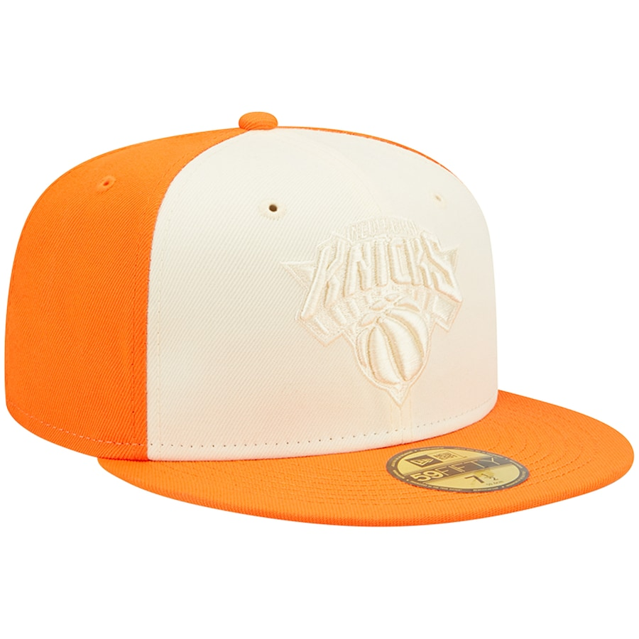 New Era New York Knicks Cream/Orange Cork Two-Tone 59FIFTY Fitted Hat