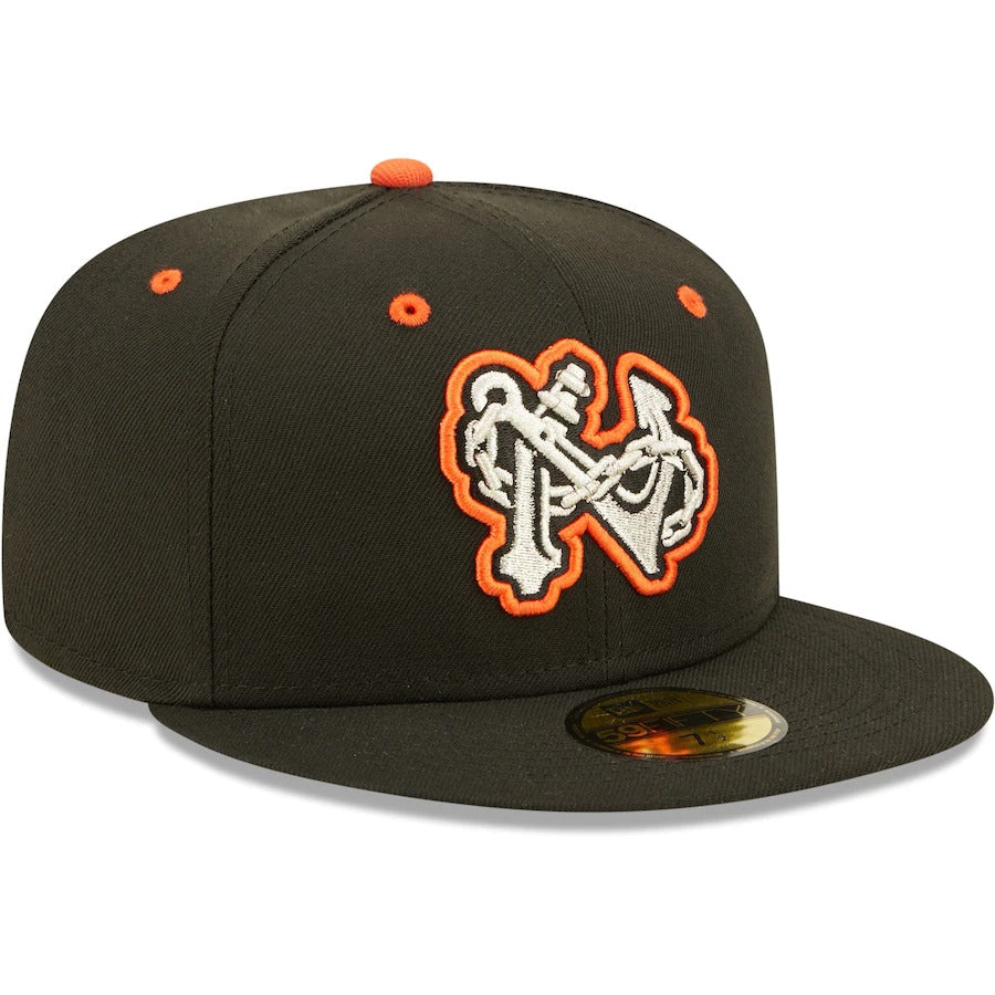 New Era Norfolk Tides Black Authentic Collection Road 59FIFTY Fitted Hat