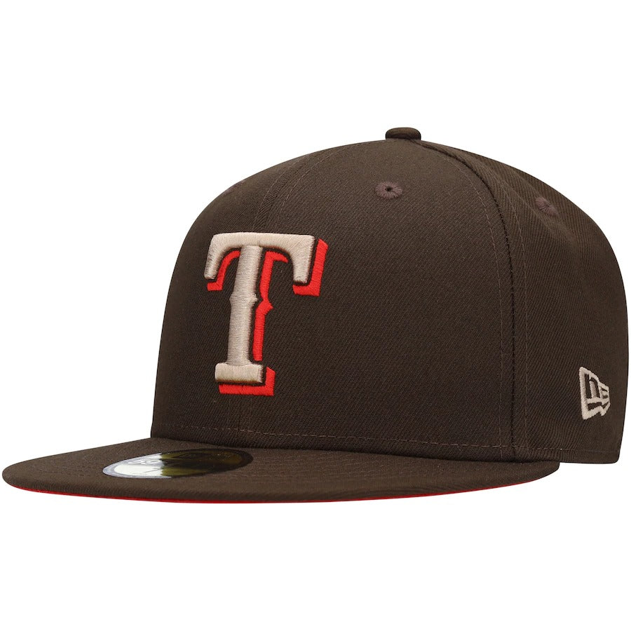 New Era Texas Rangers Brown 40th Anniversary Team Scarlet Undervisor 59FIFTY Fitted Hat