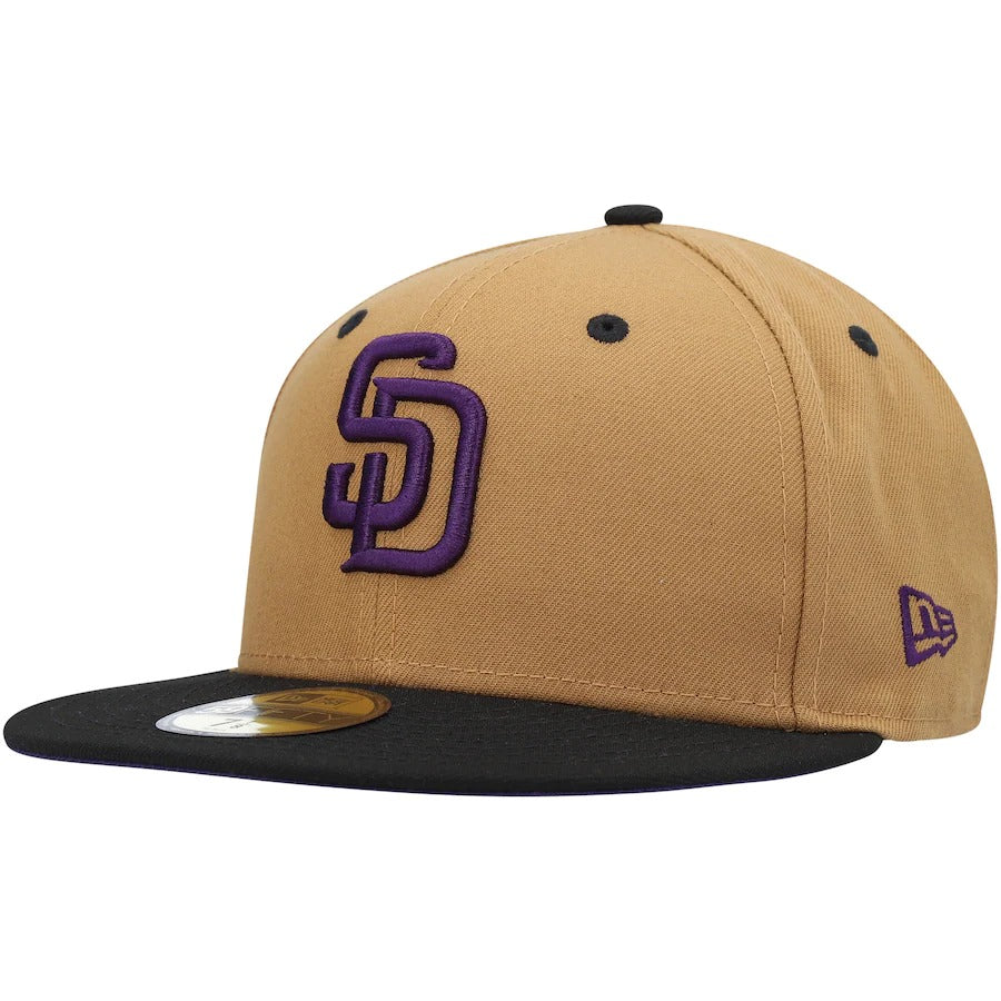 New Era San Diego Padres Tan 50th Anniversary Purple Undervisor 59FIFTY Fitted Hat