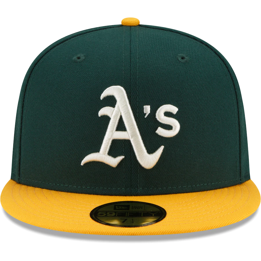 New Era Oakland Athletics Green Pop Sweatband Undervisor World Series 1974 Cooperstown Collection 59FIFTY Fitted Hat