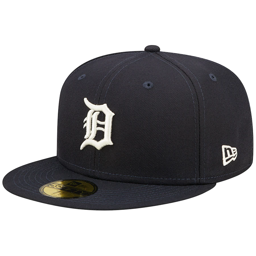 New Era Detroit Tigers Navy Pop Sweatband Undervisor 1984 MLB World Series Cooperstown Collection 59FIFTY Fitted Hat