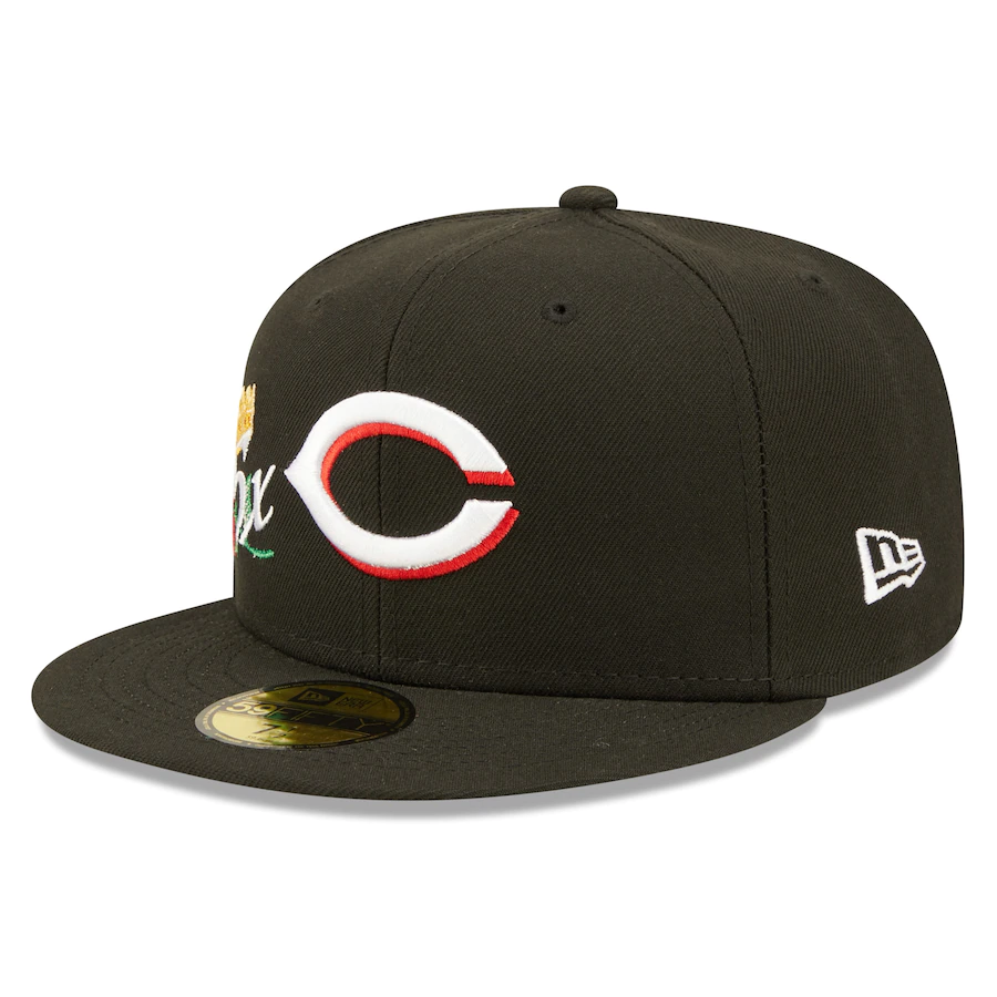 New Era Cincinnati Reds Black 5x World Series Champions Crown 59FIFTY Fitted Hat