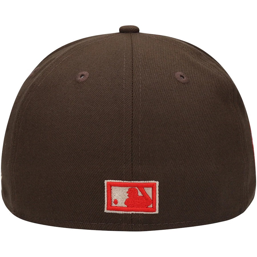 New Era Texas Rangers Brown 40th Anniversary Team Scarlet Undervisor 59FIFTY Fitted Hat