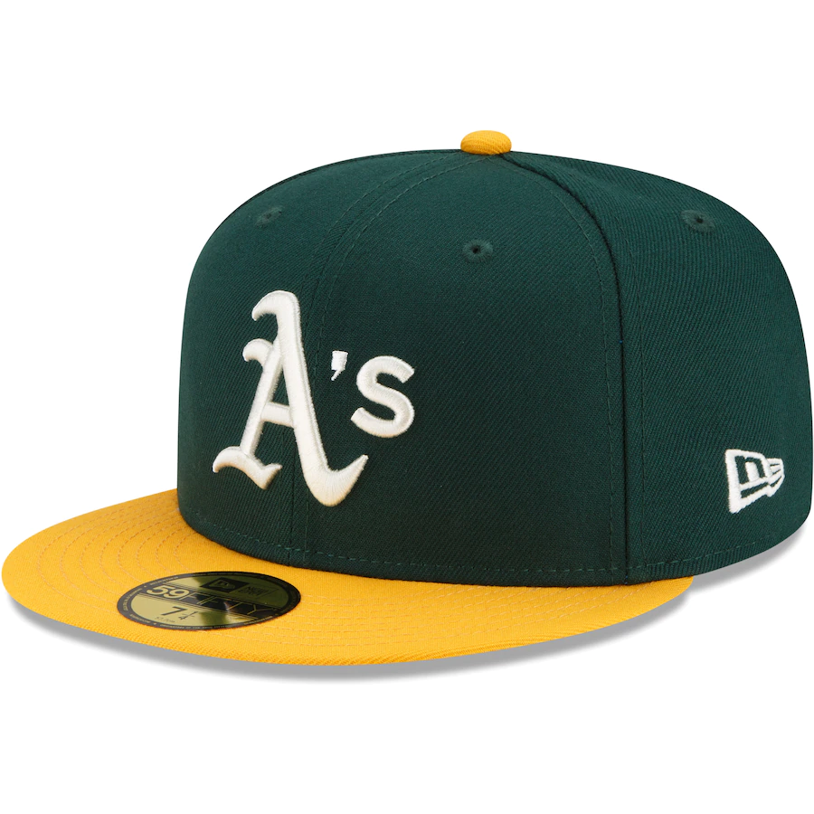 New Era Oakland Athletics Green Pop Sweatband Undervisor World Series 1974 Cooperstown Collection 59FIFTY Fitted Hat