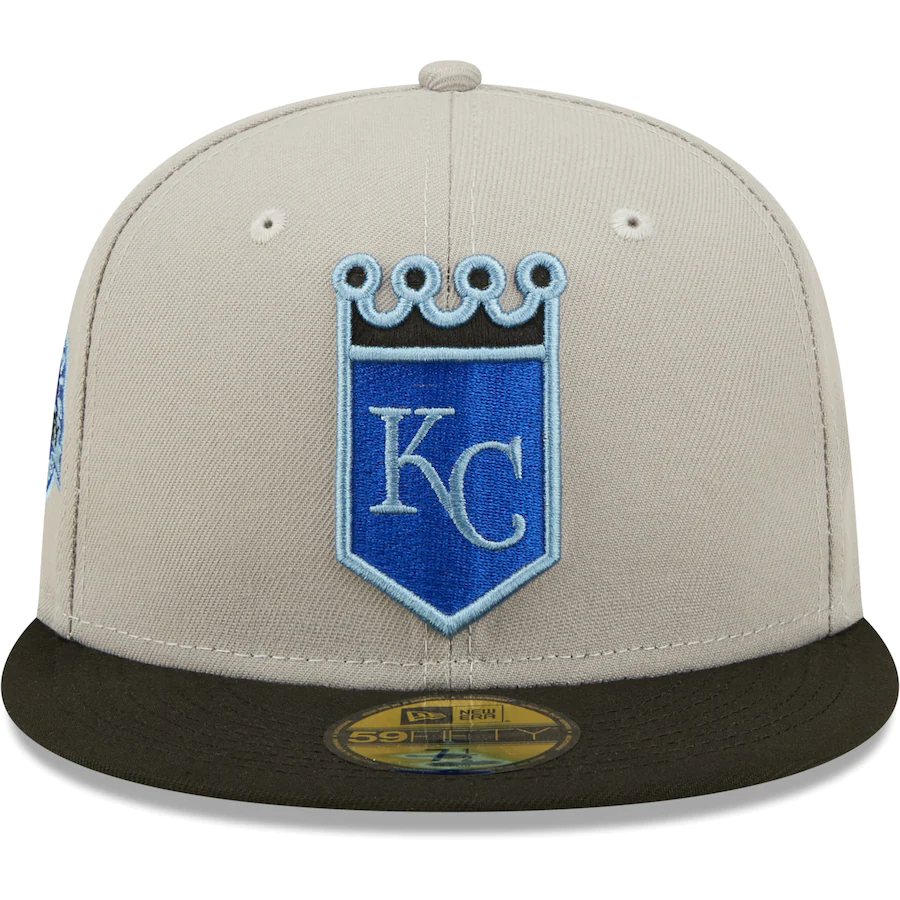 New Era Kansas City Royals 40th Anniversary Gray/Black Blue Undervisor 2022 59FIFTY Fitted Hat