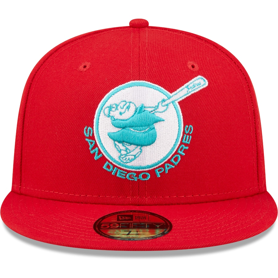 New Era San Diego Padres 25th Anniversary Scarlet/Teal Undervisor 2022 59FIFTY Fitted Hat