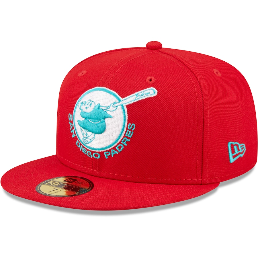 New Era San Diego Padres 25th Anniversary Scarlet/Teal Undervisor 2022 59FIFTY Fitted Hat