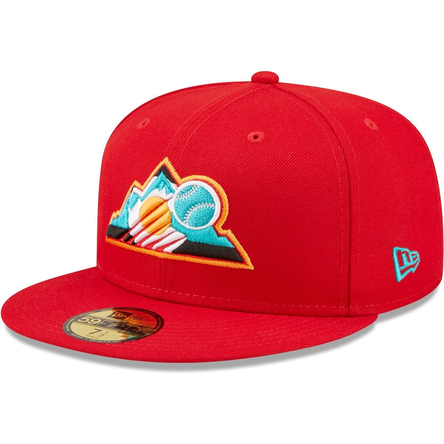 New Era Colorado Rockies 25th Anniversary Scarlet/Teal Undervisor 2022 59FIFTY Fitted Hat