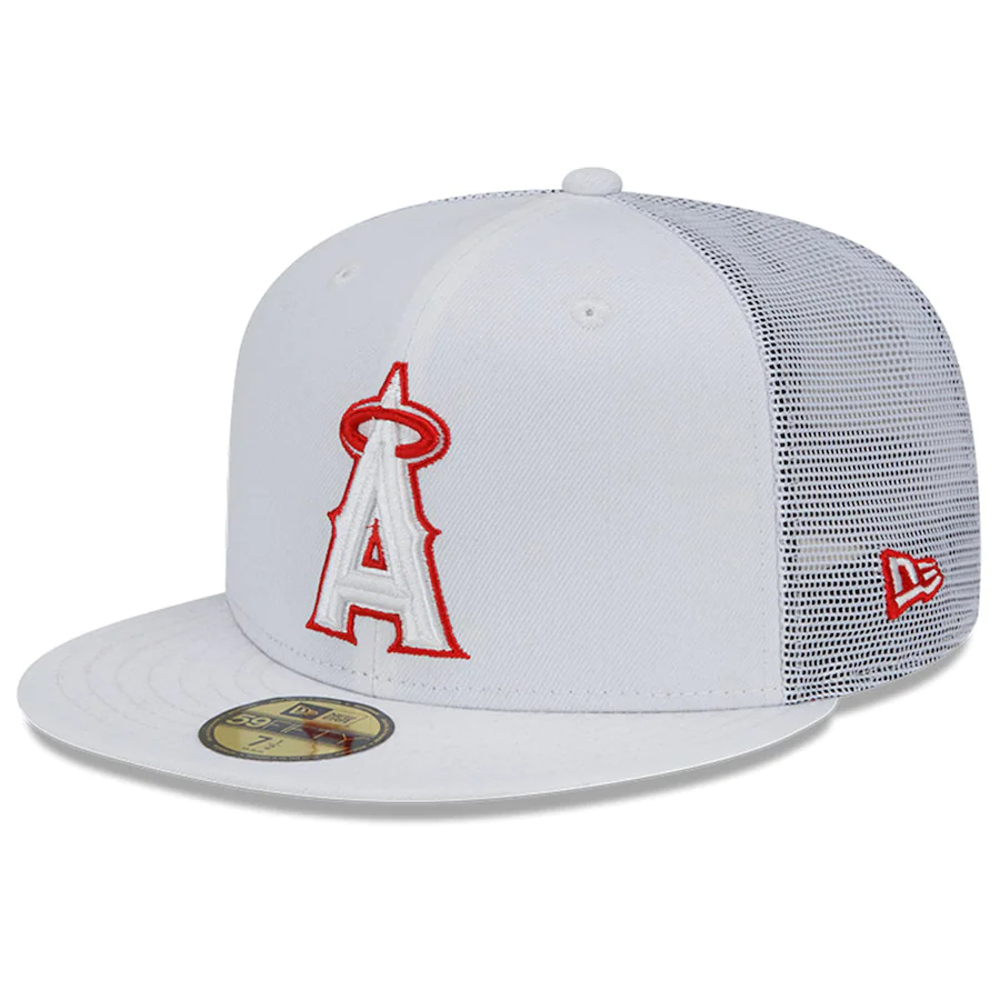 New Era Los Angeles Angels White 2022 Batting Practice 59FIFTY Fitted Hat