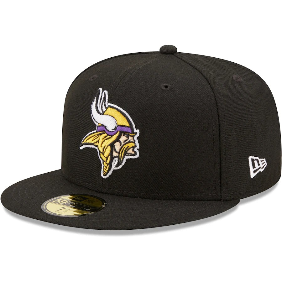 New Era Black Minnesota Vikings 45th Anniversary Patch 59FIFTY Fitted Hat