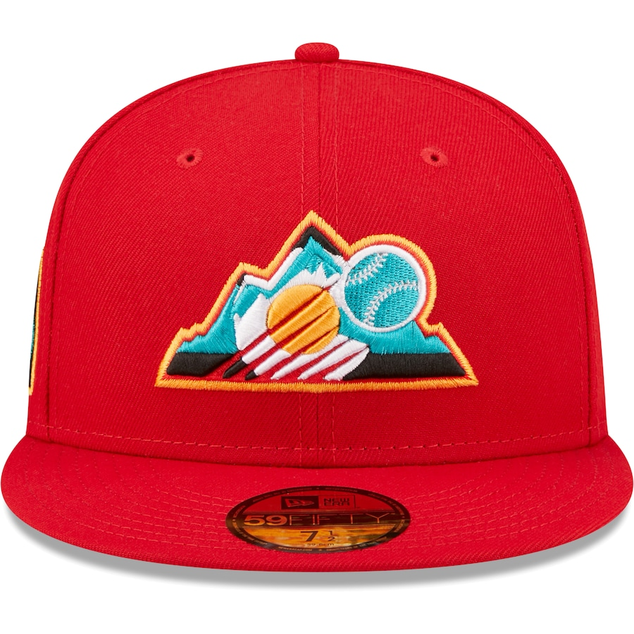 New Era Colorado Rockies 25th Anniversary Scarlet/Teal Undervisor 2022 59FIFTY Fitted Hat