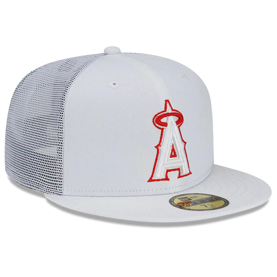 New Era Los Angeles Angels White 2022 Batting Practice 59FIFTY Fitted Hat