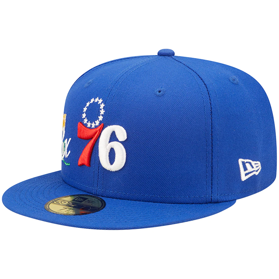 New Era Philadelphia 76ers Royal 3x NBA Finals Champions Crown 59FIFTY Fitted Hat