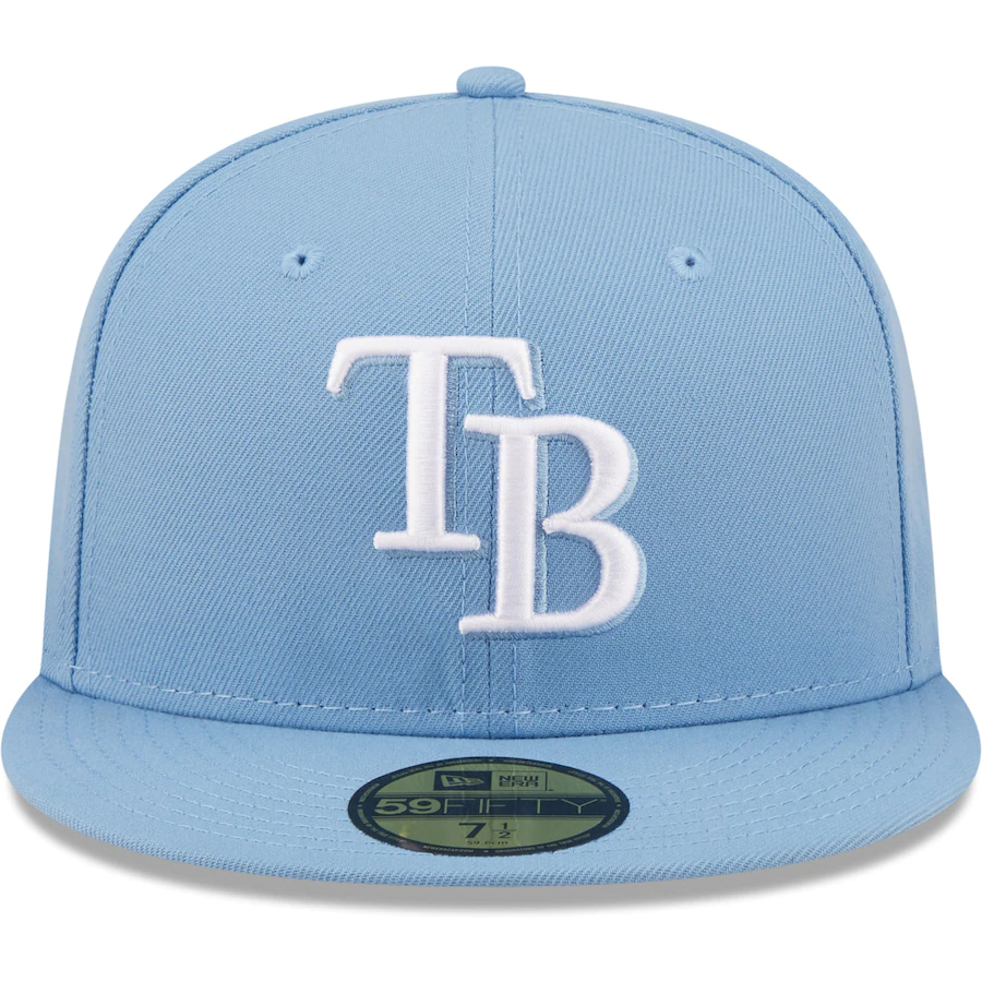 New Era Tampa Bay Rays Sky Blue Logo White 59FIFTY Fitted Hat