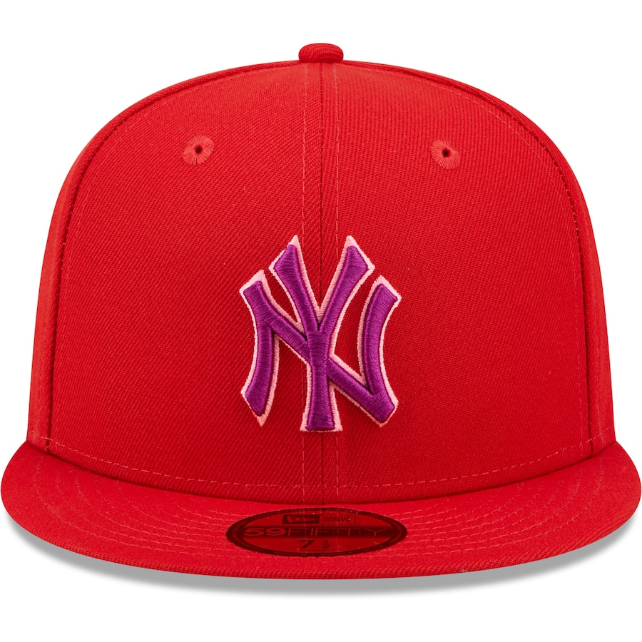 New Era Red New York Yankees Purple Undervisor 59FIFTY Fitted Hat