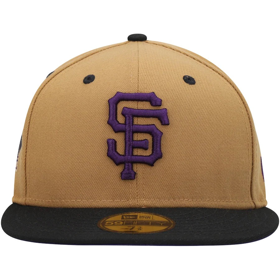 New Era San Francisco Giants Tan 60th Anniversary Purple Undervisor 59FIFTY Fitted Hat