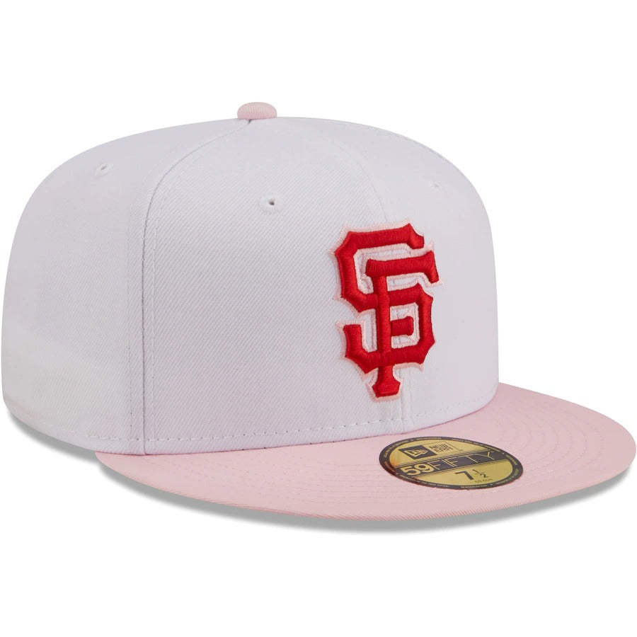 New Era San Francisco Giants White/Pink Scarlet Undervisor 59FIFTY Fitted Hat