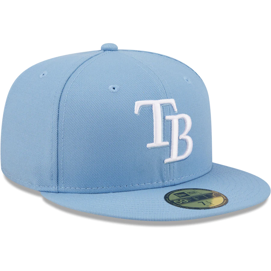 New Era Tampa Bay Rays Sky Blue Logo White 59FIFTY Fitted Hat