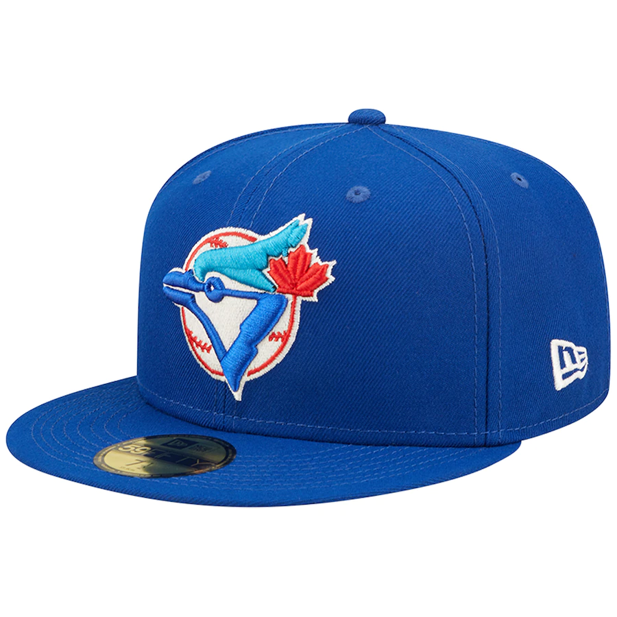 New Era Toronto Blue Jays Royal Pop Sweatband Undervisor 1992 MLB World Series Cooperstown Collection 59FIFTY Fitted Hat