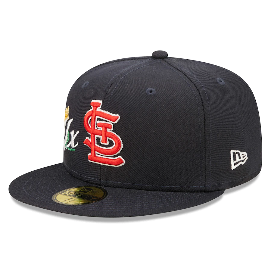 Navy Blue St. Louis Cardinals 4X World Series Champions Crown New Era 59FIFTY Fitted 77/8