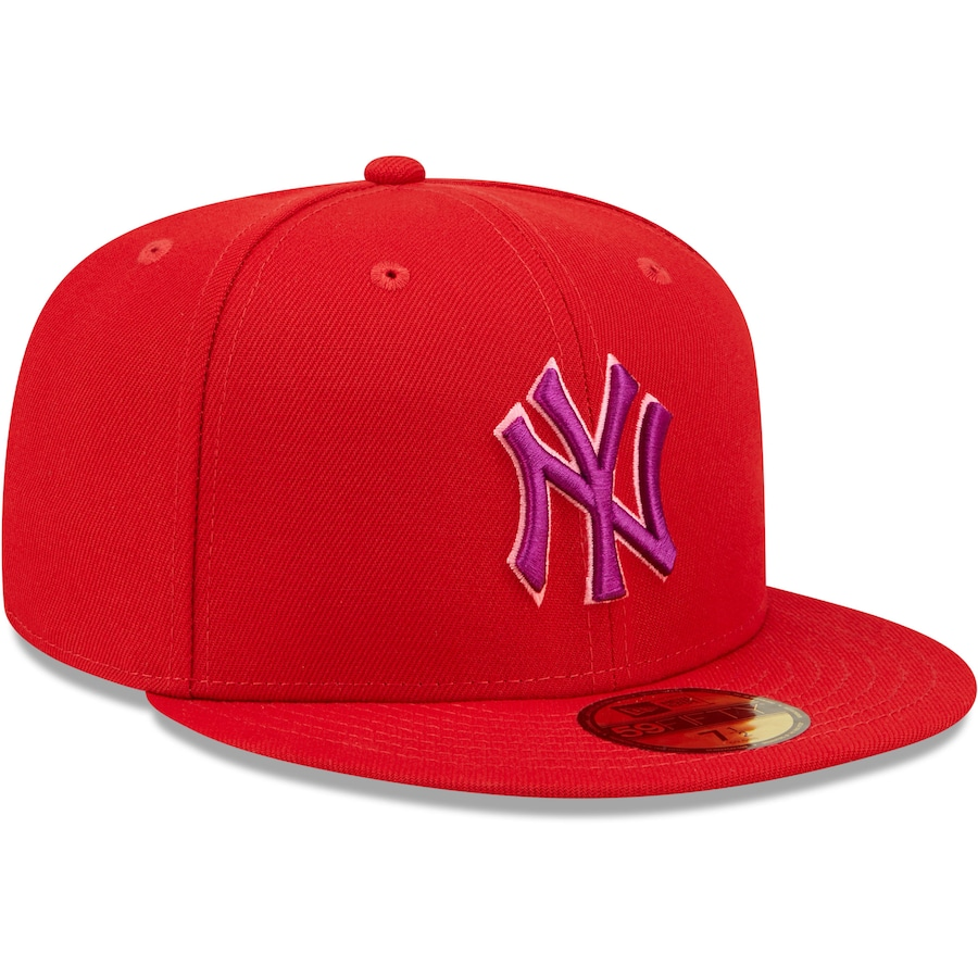 New Era Red New York Yankees Purple Undervisor 59FIFTY Fitted Hat