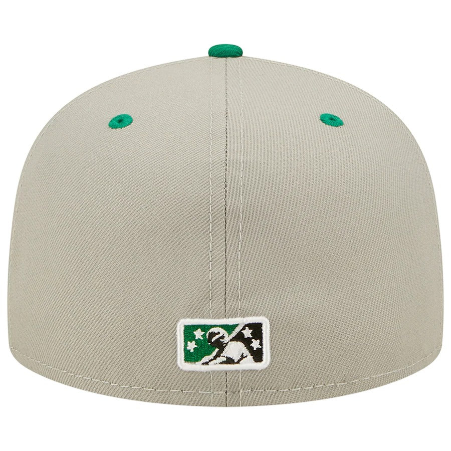 New Era Gray/Kelly Green Down East Wood Ducks Collard Greens Theme Nights On-Field 59FIFTY Fitted Hat