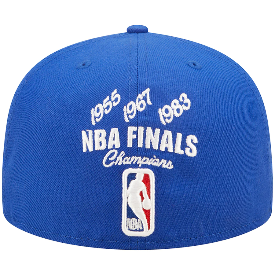 New Era Philadelphia 76ers Royal 3x NBA Finals Champions Crown 59FIFTY Fitted Hat