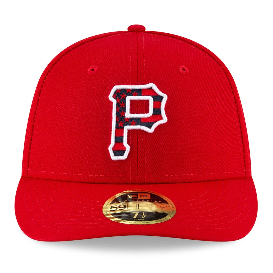 New Era Red Pittsburgh Pirates 4th of July On-Field Low Profile 59FIFTY Fitted Hat