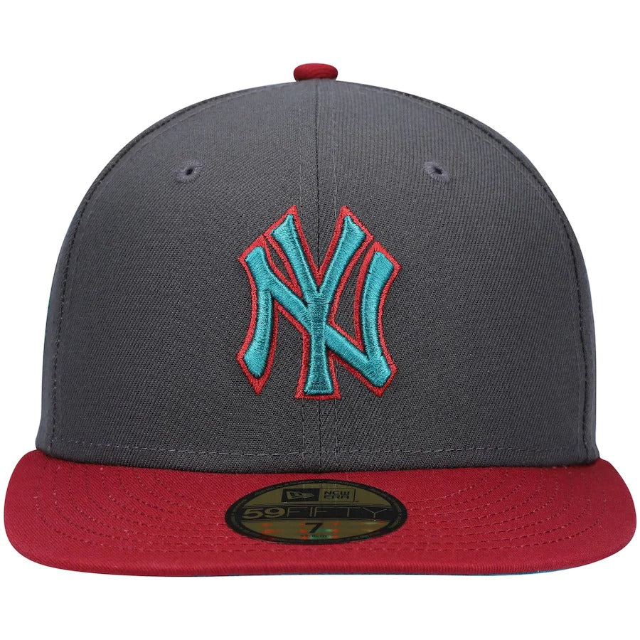 New Era New York Yankees Graphite/Cardinal 1999 World Series Titlewave 59FIFTY Fitted Hat