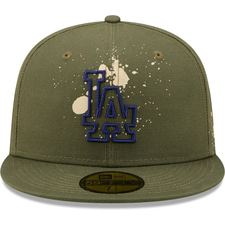 New Era Los Angeles Dodgers Olive Splatter 59FIFTY Fitted Hat