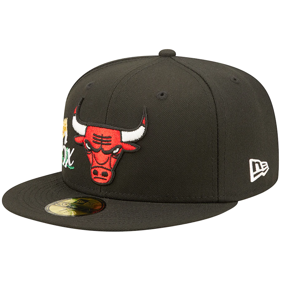 New Era Chicago Bulls Black 6x NBA Finals Champions Crown 59FIFTY Fitted Hat