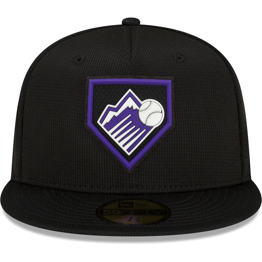 New Era Colorado Rockies Black/Purple 2022 Clubhouse 59FIFTY Fitted Hat