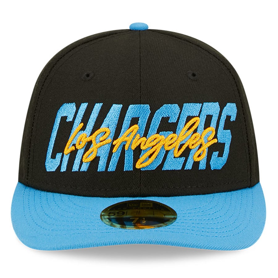 New Era Los Angeles Chargers  Black/Powder Blue 2022 NFL Draft Low Profile 59FIFTY Fitted Hat