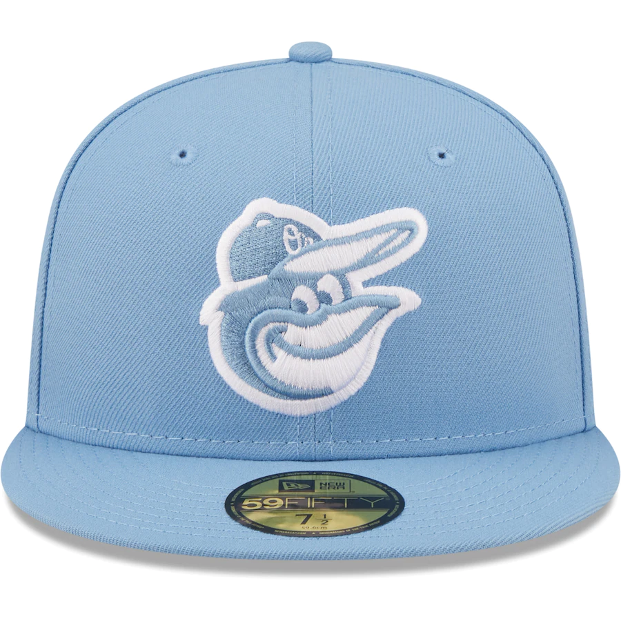 New Era Baltimore Orioles Sky Blue Logo White 59FIFTY Fitted Hat