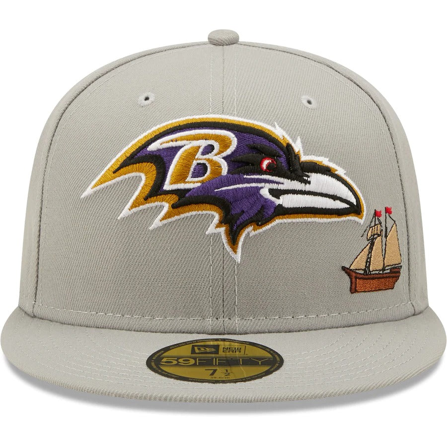 New Era Baltimore Ravens Gray City Describe 59FIFTY Fitted Hat