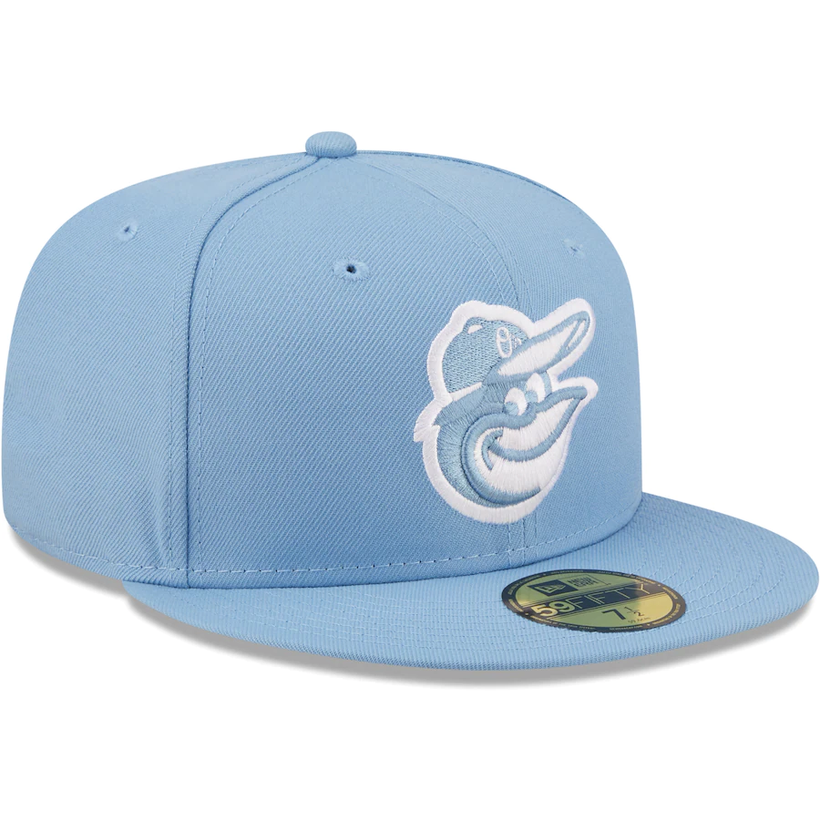 New Era Baltimore Orioles Sky Blue Logo White 59FIFTY Fitted Hat