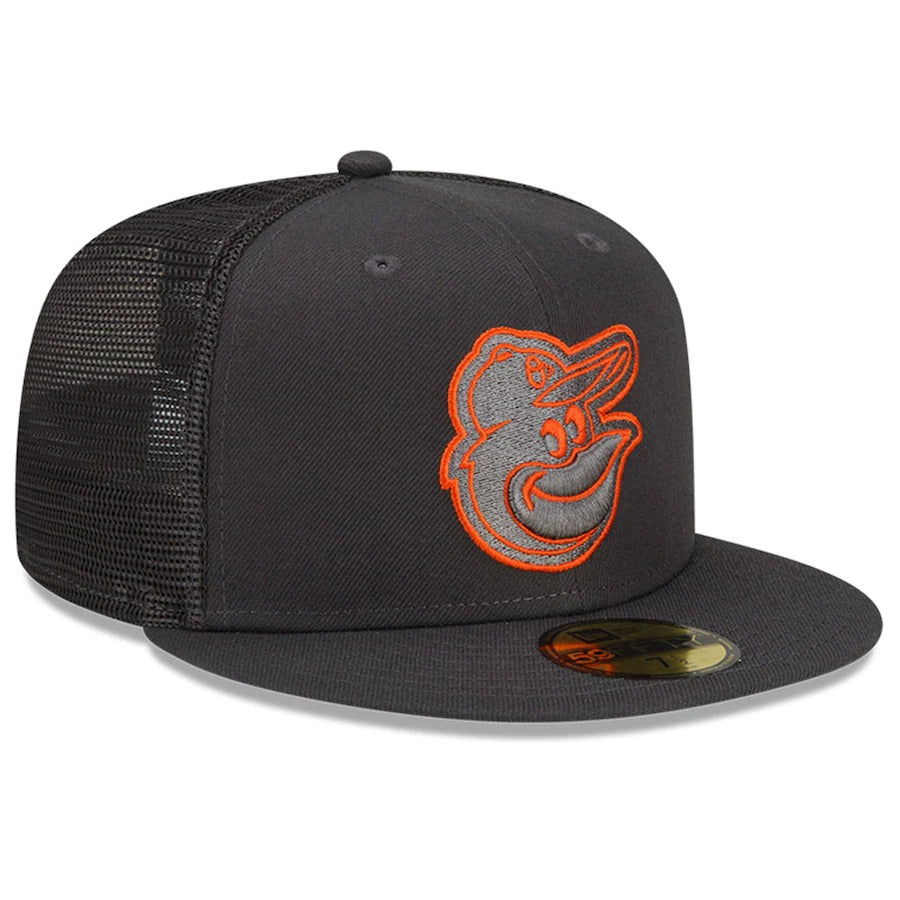 New Era Baltimore Orioles Graphite 2022 Batting Practice 59FIFTY Fitted Hat