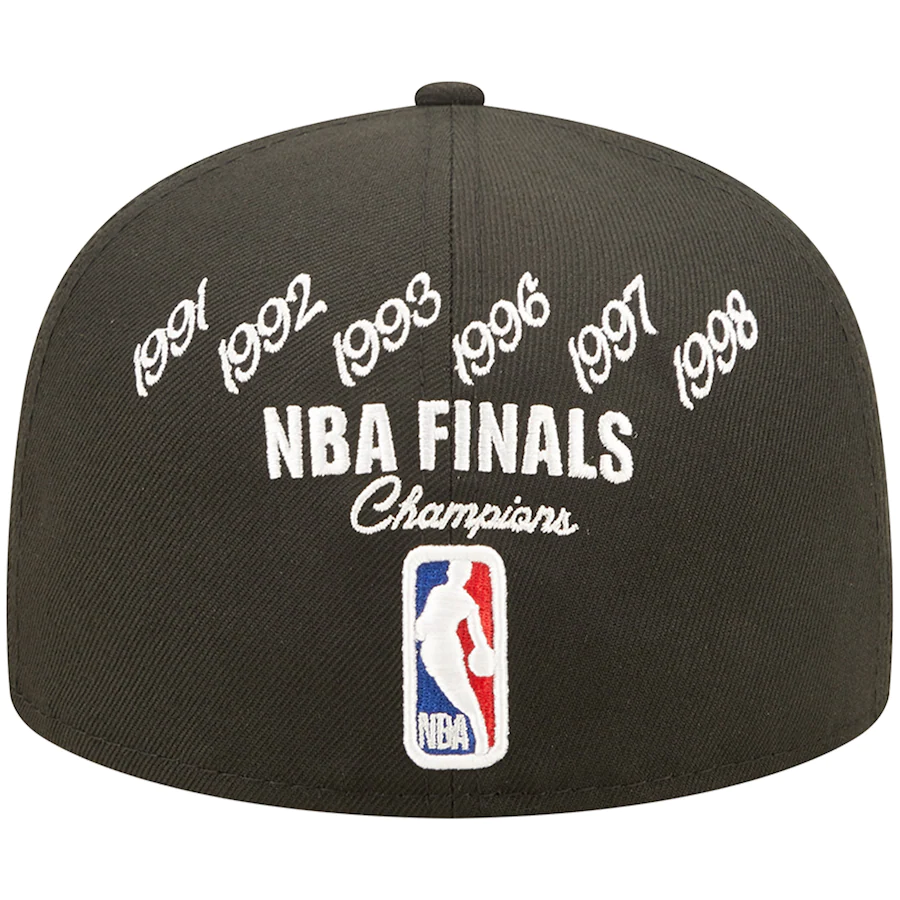 New Era Chicago Bulls Black 6x NBA Finals Champions Crown 59FIFTY Fitted Hat