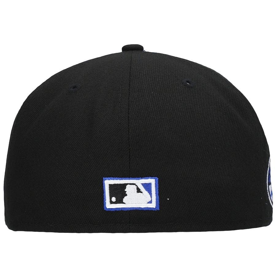 New Era Tampa Bay Rays Black World Series 2008 World Series Patch Royal Under Visor 59FIFTY Fitted Hat