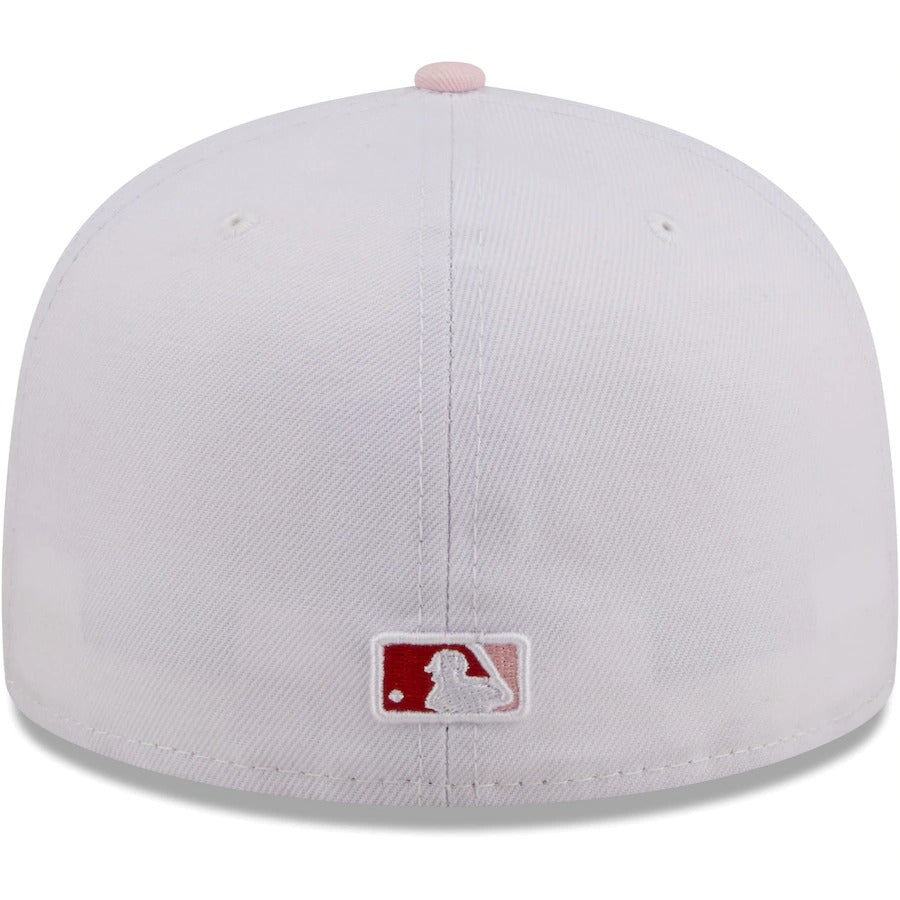 New Era Milwaukee Brewers White/Pink Scarlet Undervisor 59FIFTY Fitted Hat